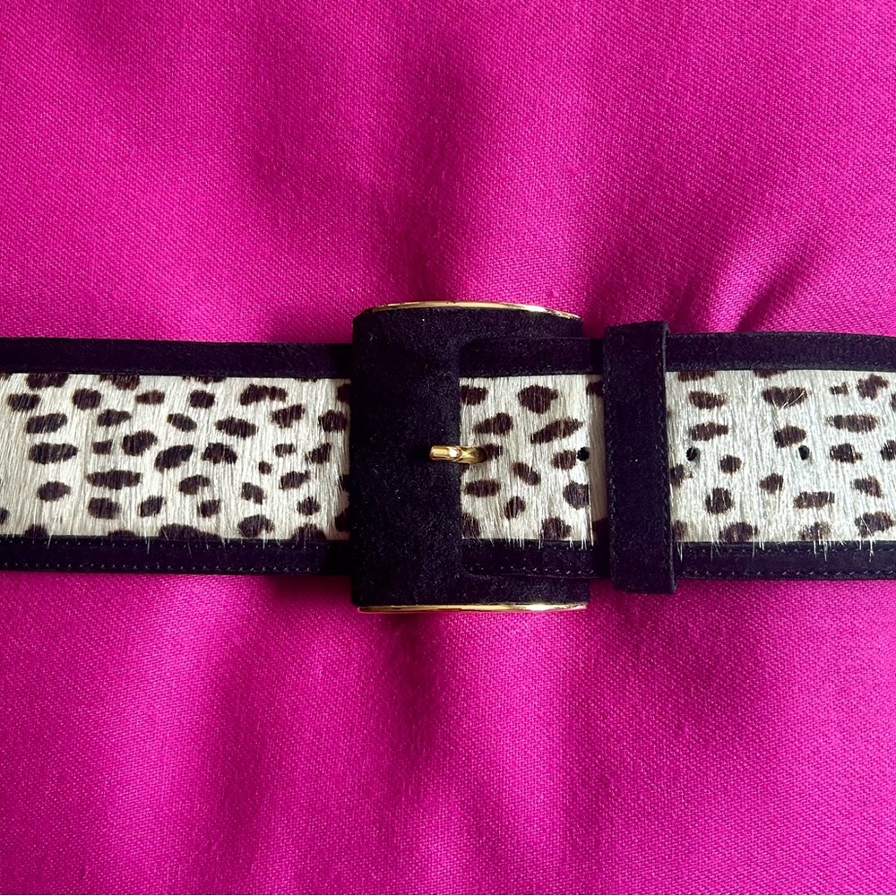 Vintage Echo Animal Print Italian Leather Belt